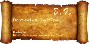 Dobrovics Ivána névjegykártya